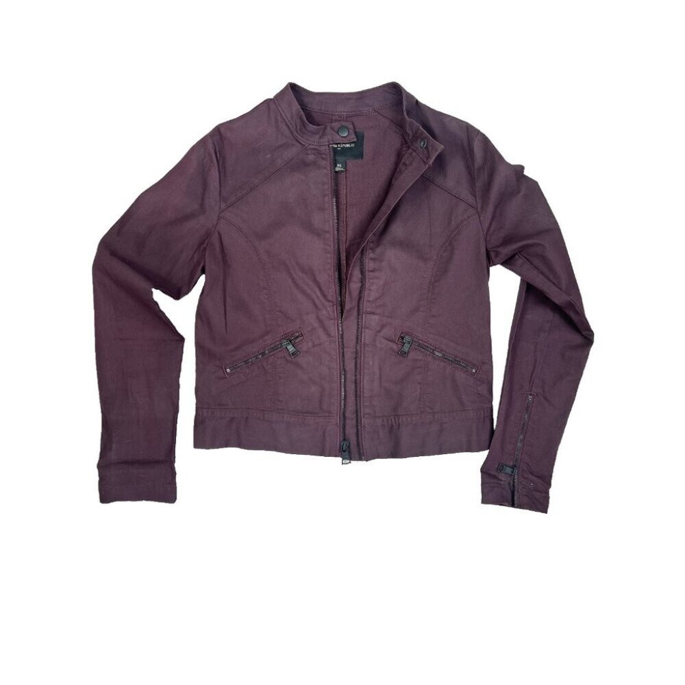 Banana Republic XS Women’s Burgeny Cotton Spandex Motorcycle-Type Jacket